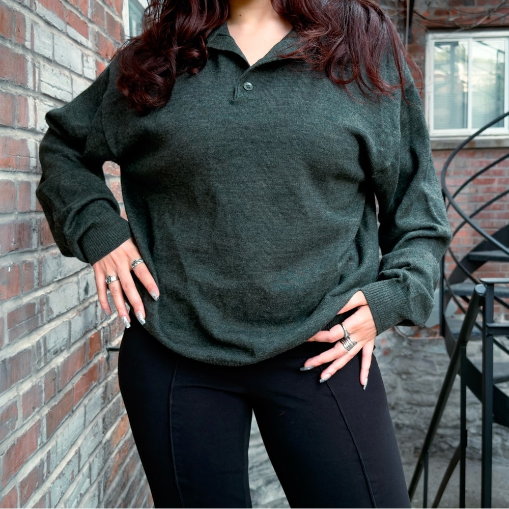 Pronto Uomo Forest Green Polo Sweatshirt